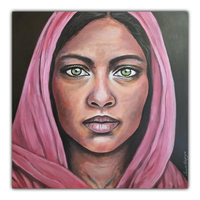 Indienne au voile rose