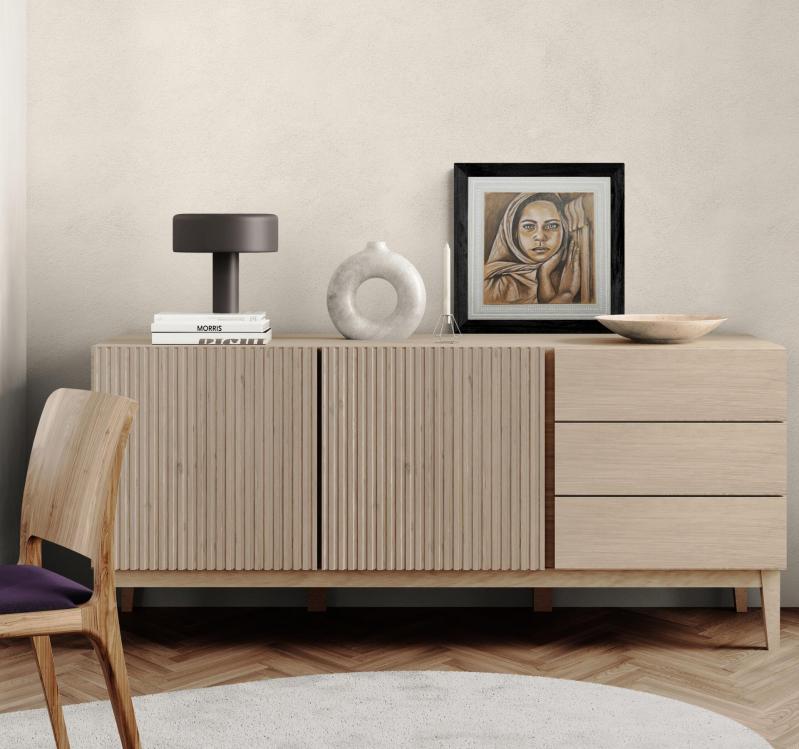 Living room with modern wooden cabinet 2